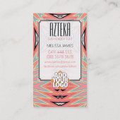 Moderne Modepasten Aztec Muster Business Card Visitenkarte (Rückseite)
