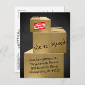 Moderne Modern Boxen Neue Adresse Ankündigungspostkarte (Vorne/Hinten)