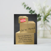 Moderne Modern Boxen Neue Adresse Ankündigungspostkarte (Stehend Vorderseite)