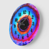 Moderne moderne Abstrakte Aqua Blue Black Hole Große Wanduhr (Winkel)