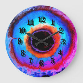 Moderne moderne Abstrakte Aqua Blue Black Hole Große Wanduhr