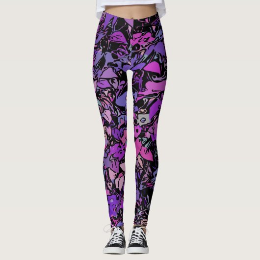 Moderne moderne Abstrakte Kunst Leggings (Vorderseite)