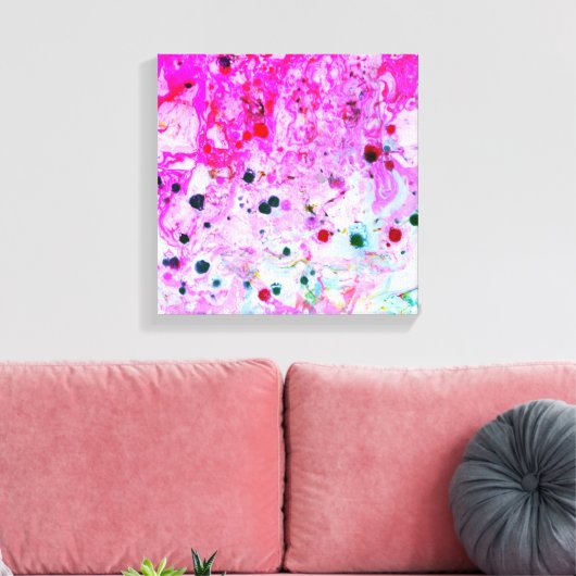 Moderne moderne Abstrakte Kunst Rosa Grün Leinwanddruck (Insitu (Wohnzimmer))