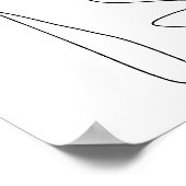 Moderne moderne Abstrakte Linie Kunst Schwarz-weiß Poster (Ecke)