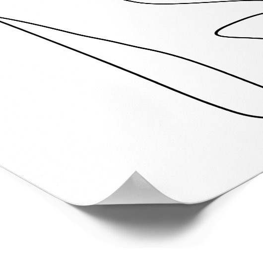 Moderne moderne Abstrakte Linie Kunst Schwarz-weiß Poster (Ecke)