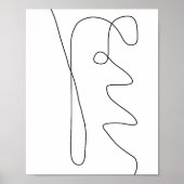 Moderne moderne Abstrakte Linie Kunst Schwarz-weiß Poster (Vorne)