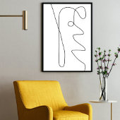 Moderne moderne Abstrakte Linie Kunst Schwarz-weiß Poster