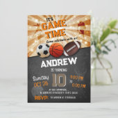 Moderne, moderne All-Star-Sportveranstaltungen Einladung (Stehend Vorderseite)