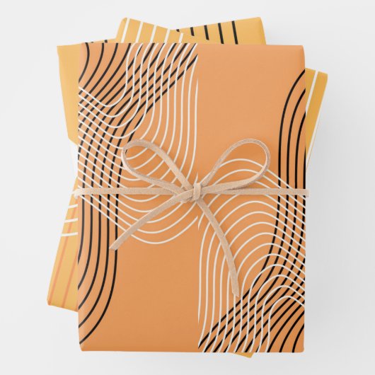 moderne moderne Bogenlinie minimaler abstrakter Geschenkpapier Set (Beispiel)