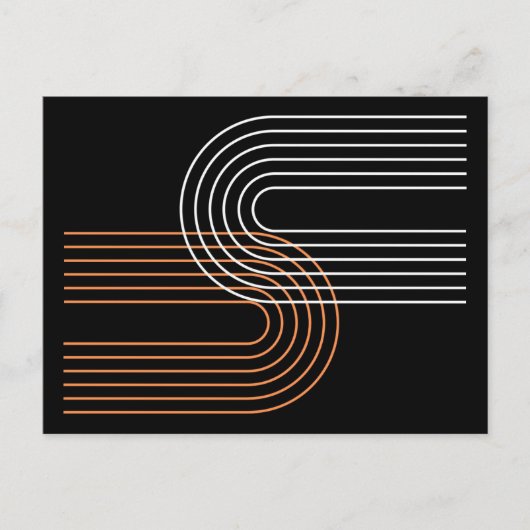 moderne moderne Bogenlinie minimaler abstrakter Postkarte (Vorderseite)