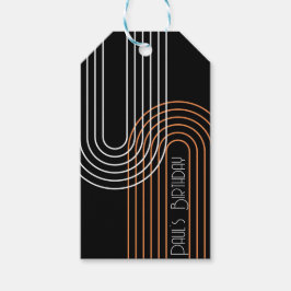 moderne moderne Bogenlinie minimales Geschenk Tag Geschenkanhänger