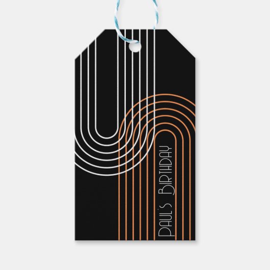 moderne moderne Bogenlinie minimales Geschenk Tag Geschenkanhänger (Vorderseite)