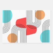 moderne moderne Bogenlinie minimales Geschenk Tag Geschenkpapier Set (Vorderseite)