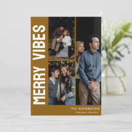 Moderne moderne Custom 3 Foto Merry Vibes Feiertagskarte