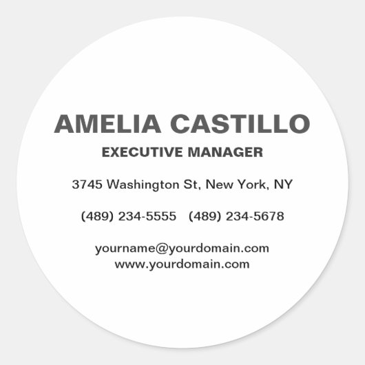 Moderne Moderne Elegant Einfach Minimalistisch Runder Aufkleber (Vorderseite)