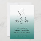 Moderne Moderne Elegante Aquamarine, einfache Kall Save The Date (Vorderseite)