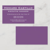 Moderne Moderne Elegante Lila Beruflich Visitenkarte (Vorne/Hinten)