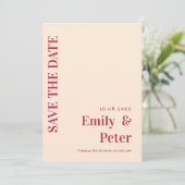 Moderne moderne Elegante Minimalistische Hochzeit Save The Date (Stehend Vorderseite)