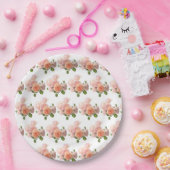 Moderne moderne, elegante Rose mit benutzerdefinie Pappteller (Party)