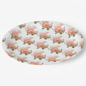 Moderne moderne, elegante Rose mit benutzerdefinie Pappteller (Schrägansicht)