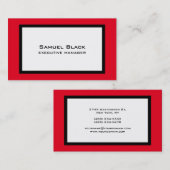 Moderne Moderne Elegante Rot Schwarz-weiß Visitenkarte (Vorne/Hinten)