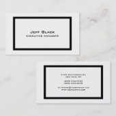 Moderne Moderne Elegante Schwarz-weiß Visitenkarte (Vorne/Hinten)