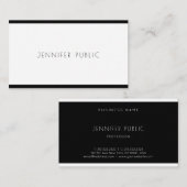 Moderne Moderne Elegante Schwarz-weiße Berufliche Visitenkarte (Vorne/Hinten)