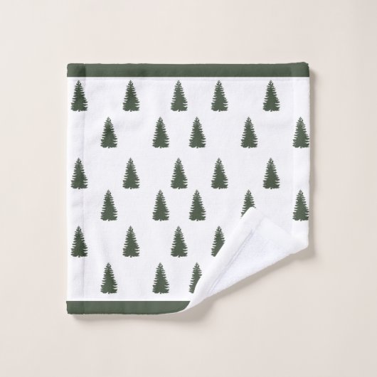 Moderne Moderne Elegante Weihnachtsbaummuster Badhandtuch Set (Waschlappen)