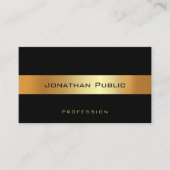 Moderne Moderne Elegantes Schwarzes Gold Beruflich Visitenkarte (Vorderseite)
