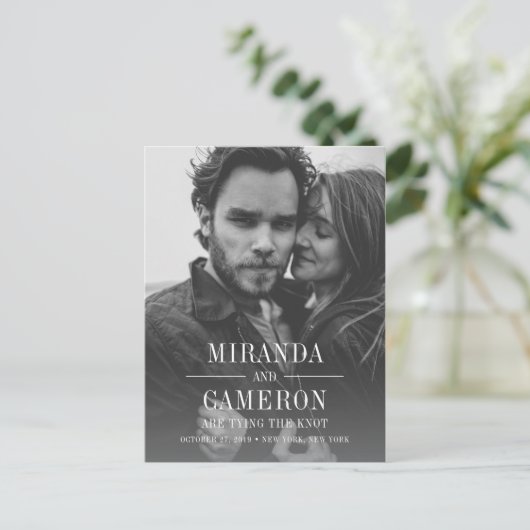 Moderne Moderne | FOTO SAVE THE DATE Ankündigungspostkarte (Stehend Vorderseite)