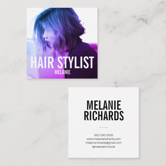 Moderne, moderne Foto Square Visitenkarte (Vorne/Hinten)