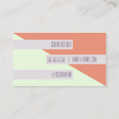 Moderne moderne geometrische Farbblock-Visitenkart Visitenkarte (Rückseite)