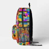 Moderne moderne geometrische Gitarre Bedruckter Rucksack (Rechts)