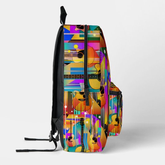 Moderne moderne geometrische Gitarre Bedruckter Rucksack (Links)