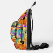 Moderne moderne geometrische Gitarre Crossbody Bag (Rechts)