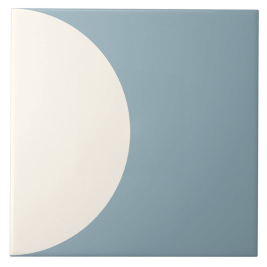 Moderne moderne geometrische Halbkreis Blaue Tile Fliese (Vorderseite)