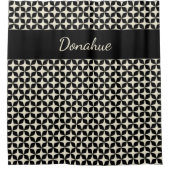 Moderne moderne geometrische Muster schwarzer Crem Duschvorhang (Vorderseite)