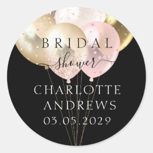 Moderne, moderne Glitzer-Ballons Runder Aufkleber