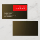 Moderne moderne Gold Red Strip Business Card Visitenkarte (Vorne/Hinten)