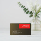 Moderne moderne Gold Red Strip Business Card Visitenkarte (Stehend Vorderseite)