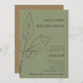 MODERNE MODERNE GREEN BLÄTTER VERLOBUNG EINLADUNG (Vorne/Hinten)