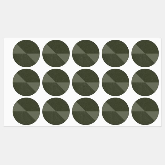 Moderne, moderne Green Split Circle Stickers Etiketten (Blatt)