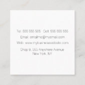 Moderne, moderne grüne Linien Wasserfarbenkünstler Telefonnummerkarte (Rückseite)