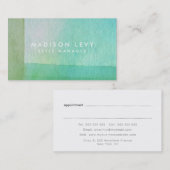 Moderne, moderne grüne Linien Wasserfarbenkünstler Terminkarte (Vorne/Hinten)