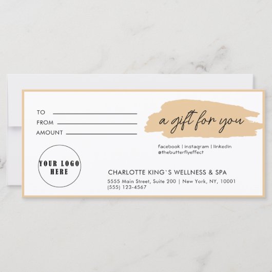 Moderne, moderne Handschrift, Logo, Beige (Vorderseite)