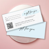 Moderne, moderne Handschrift, mit Qr-Code, blau