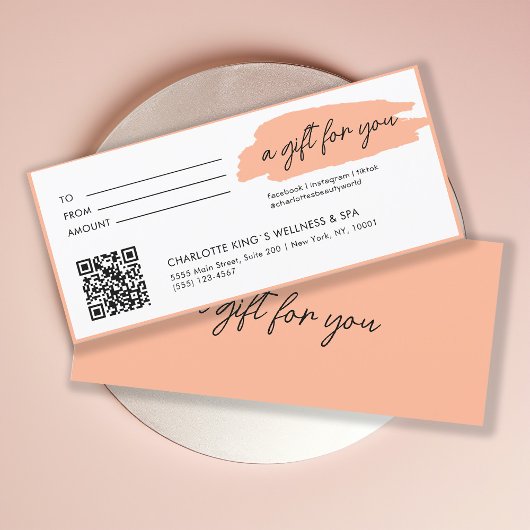 Moderne, moderne Handschrift mit Qr-Code, Korallen