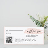 Moderne, moderne Handschrift mit Qr-Code, rosa (Stehend Vorderseite)