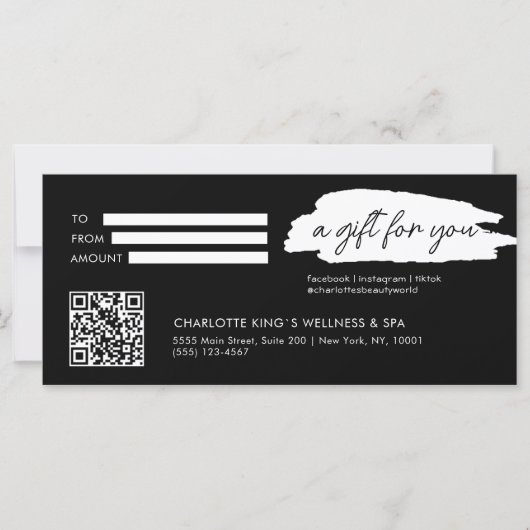 Moderne, moderne Handschrift, mit Qr-Code, schwarz (Vorderseite)