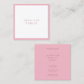Moderne moderne, hellrosa Vorlage Quadratische Visitenkarte (Vorne/Hinten)